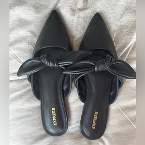Express Pointed Toe Bow Slip On Flats